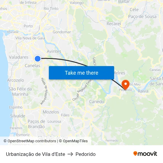 Urbanização de Vila d'Este to Pedorido map