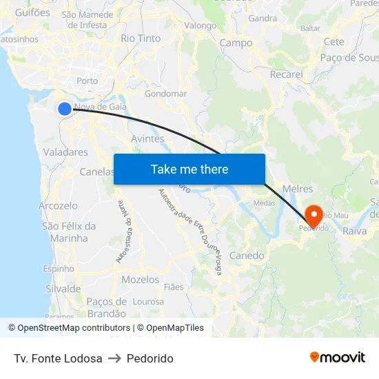 Tv. Fonte Lodosa to Pedorido map