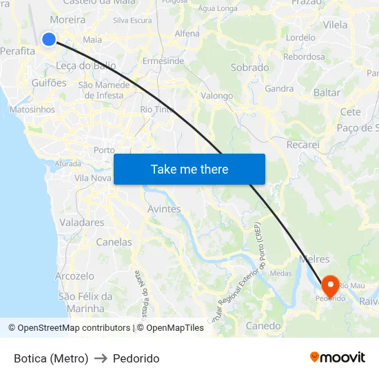 Botica (Metro) to Pedorido map