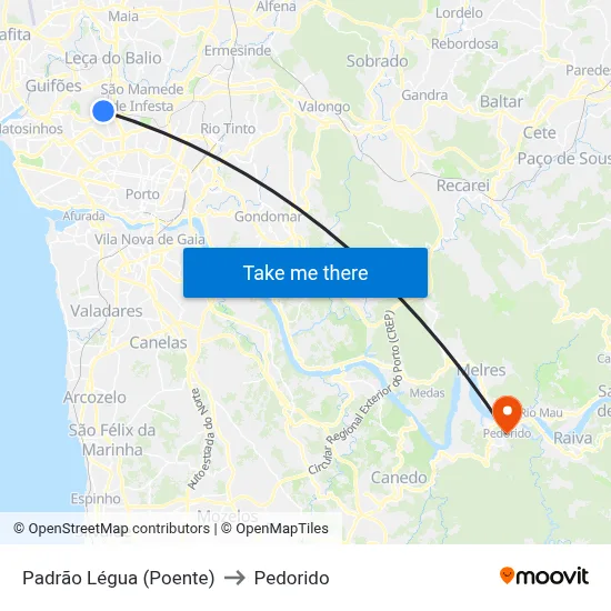 Padrão Légua (Poente) to Pedorido map