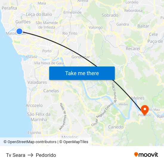 Tv Seara to Pedorido map