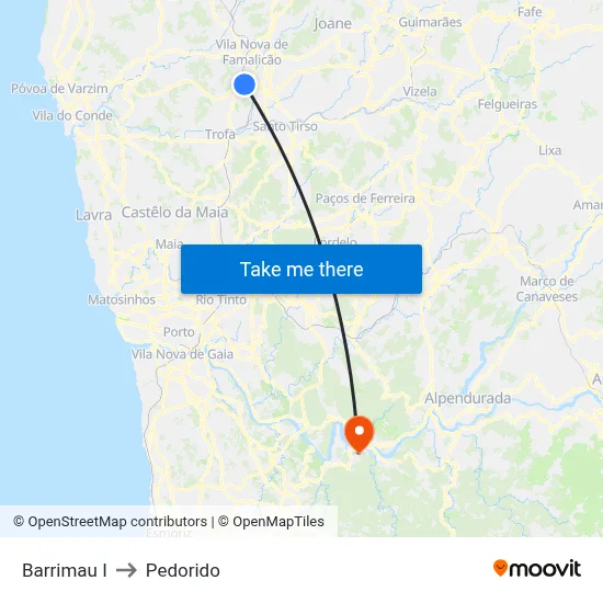 Barrimau I to Pedorido map