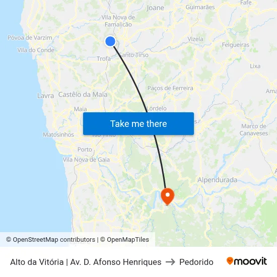 Alto da Vitória | Av. D. Afonso Henriques to Pedorido map