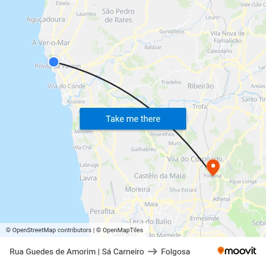 Rua Guedes de Amorim | Sá Carneiro to Folgosa map