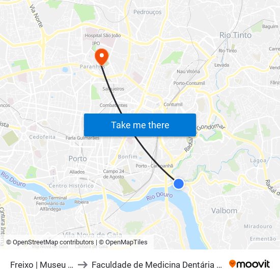 Freixo | Museu Da Imprensa to Faculdade de Medicina Dentária da Universidade do Porto map