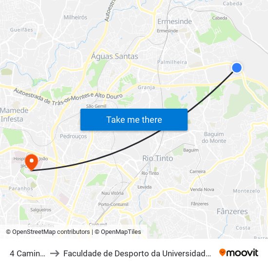 4 Caminhos to Faculdade de Desporto da Universidade do Porto map