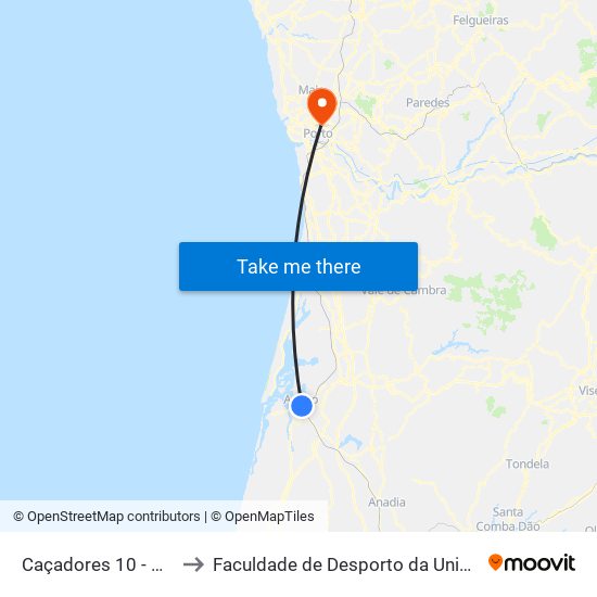Caçadores 10 - Misericórdia to Faculdade de Desporto da Universidade do Porto map