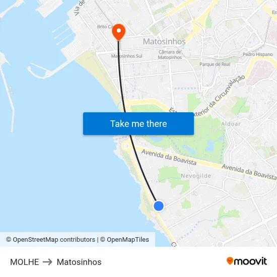 MOLHE to Matosinhos map