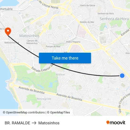 BR. RAMALDE to Matosinhos map