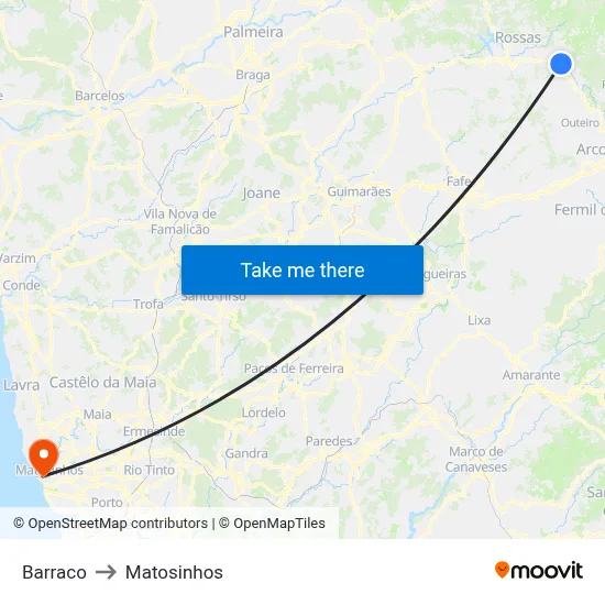 Barraco to Matosinhos map