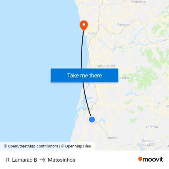 R. Lamarão B to Matosinhos map
