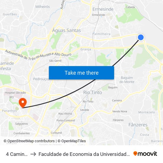 4 Caminhos to Faculdade de Economia da Universidade do Porto map