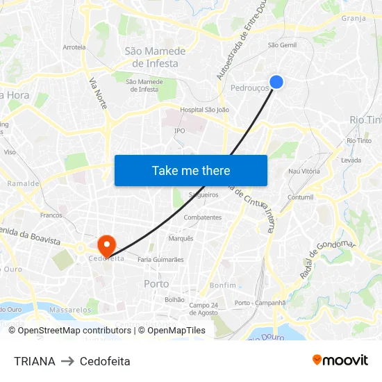 TRIANA to Cedofeita map