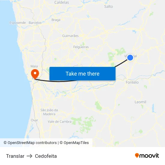 Translar to Cedofeita map