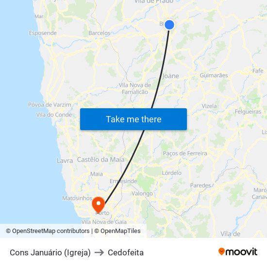 Cons Januário (Igreja) to Cedofeita map