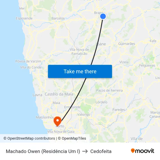 Machado Owen (Residência Um I) to Cedofeita map