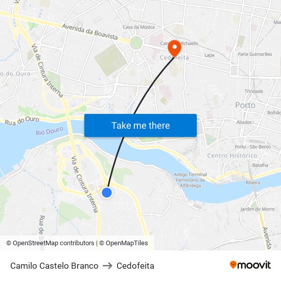 Camilo Castelo Branco to Cedofeita map