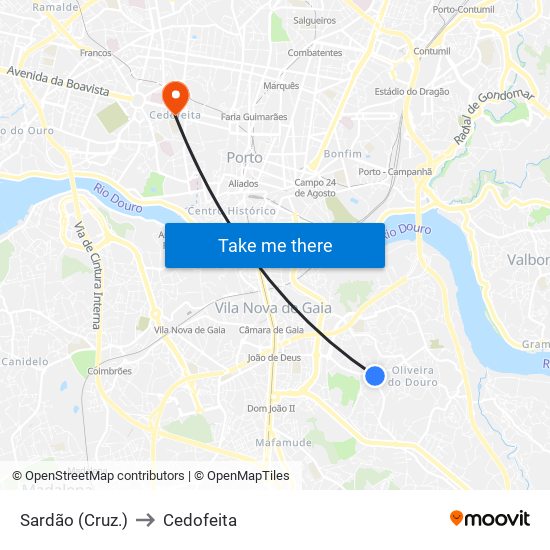 Sardão (Cruz.) to Cedofeita map