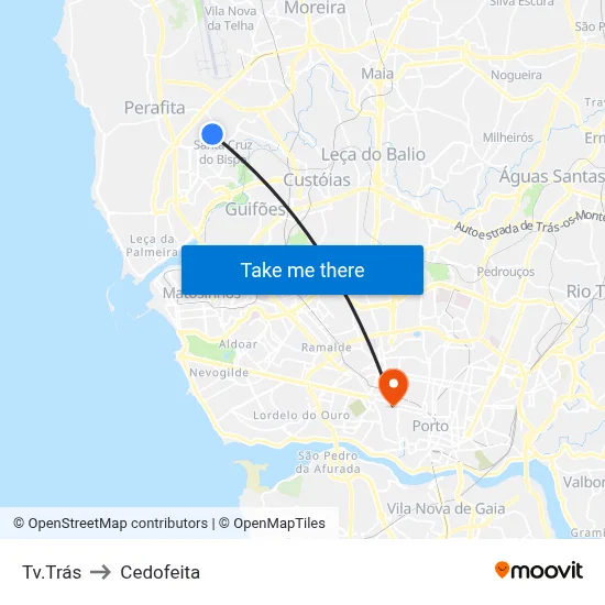 Tv.Trás to Cedofeita map