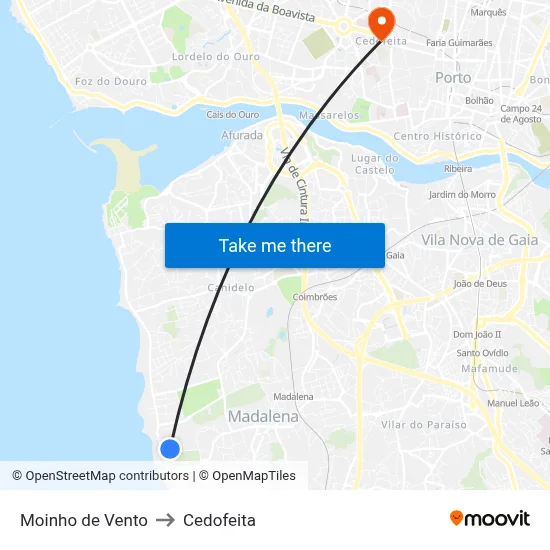 Moinho de Vento to Cedofeita map