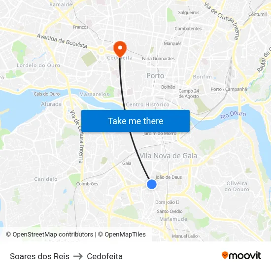 Soares dos Reis to Cedofeita map