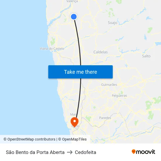 São Bento da Porta Aberta to Cedofeita map