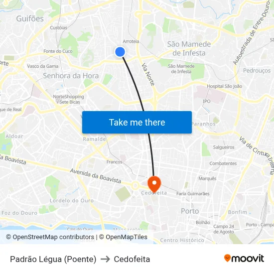 Padrão Légua (Poente) to Cedofeita map