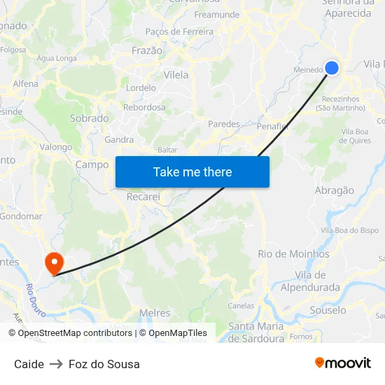 Caide to Foz do Sousa map
