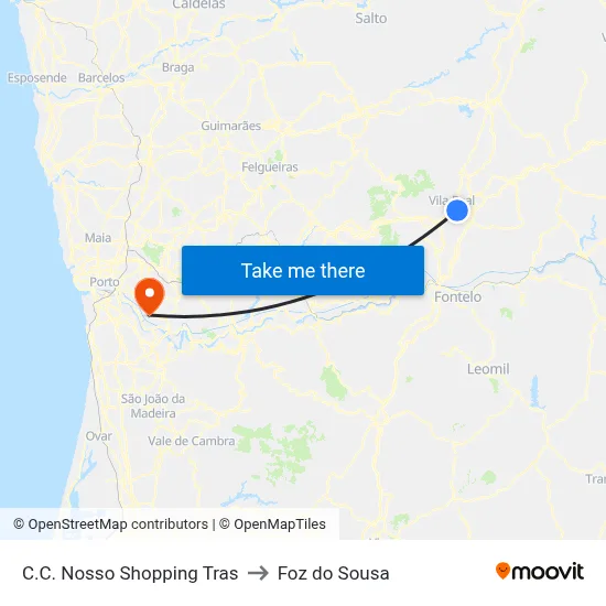C.C. Nosso Shopping Tras to Foz do Sousa map