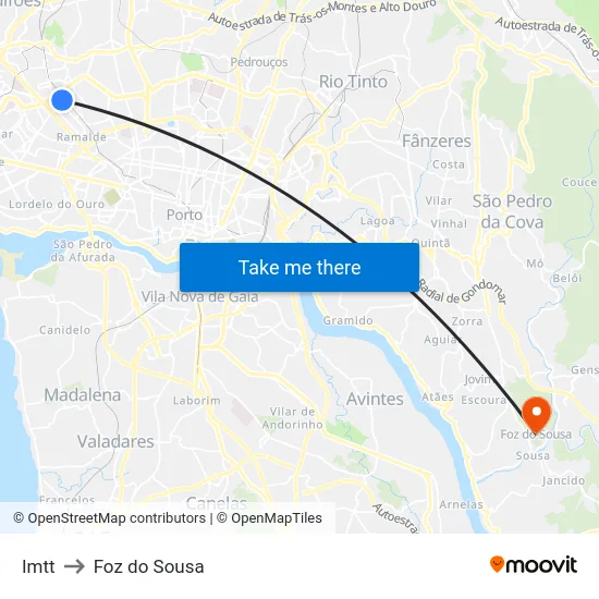 Imtt to Foz do Sousa map