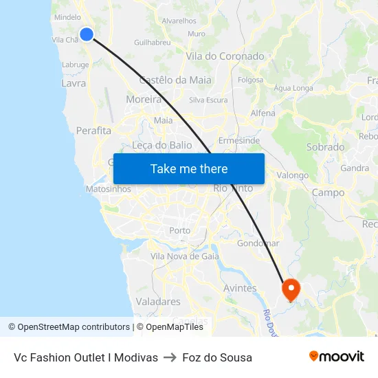 Vc Fashion Outlet I Modivas to Foz do Sousa map