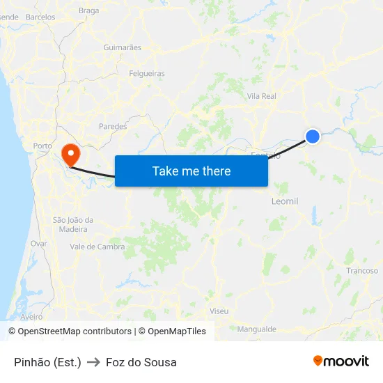 Pinhão (Est.) to Foz do Sousa map