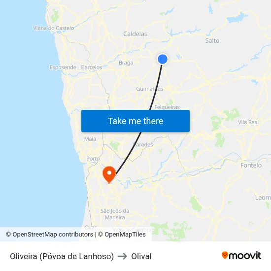 Oliveira (Póvoa de Lanhoso) to Olival map