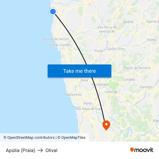 Apúlia (Praia) to Olival map