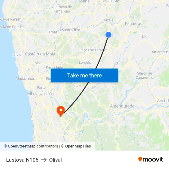 Lustosa N106 to Olival map