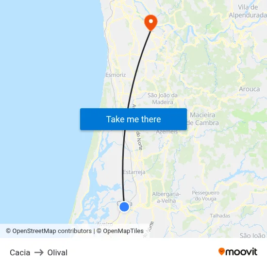 Cacia to Olival map