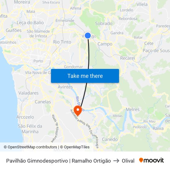 Pavilhão Gimnodesportivo | Ramalho Ortigão to Olival map