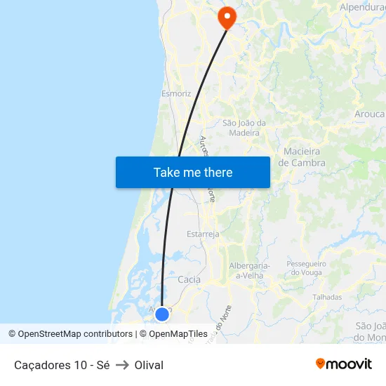 Caçadores 10 - Sé to Olival map