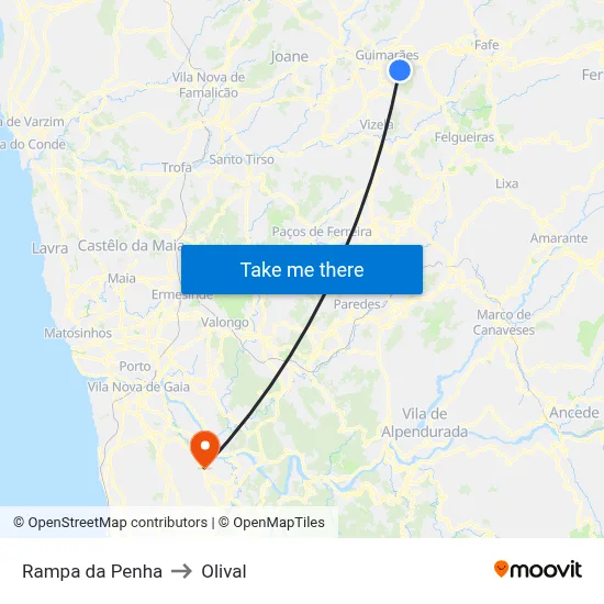 Rampa da Penha to Olival map