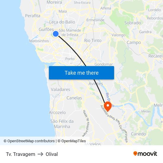 Tv. Travagem to Olival map