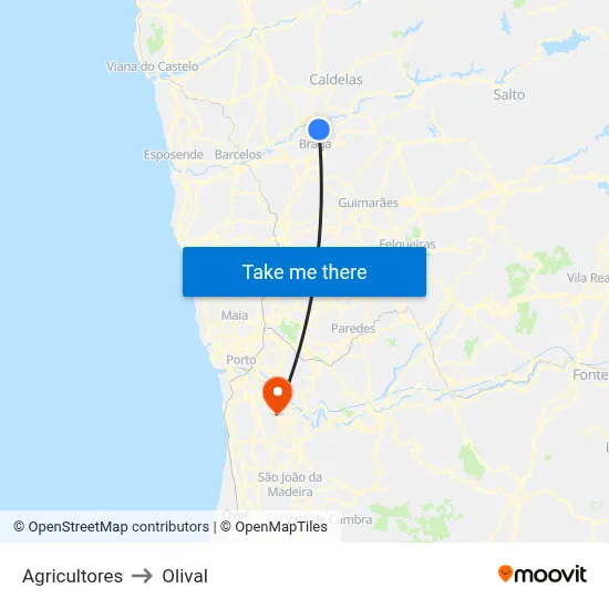 Agricultores to Olival map