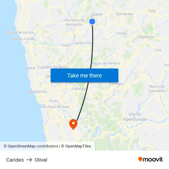 Carides to Olival map