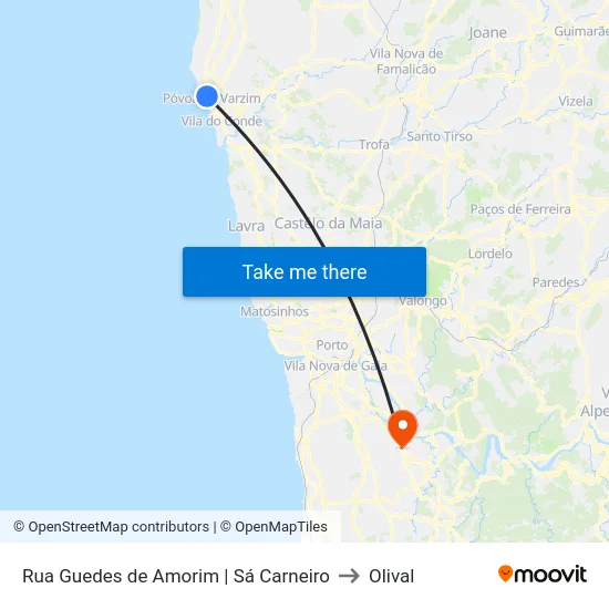 Rua Guedes de Amorim | Sá Carneiro to Olival map
