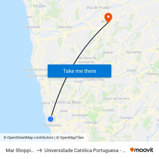 Mar Shopping - Ikea to Universidade Católica Portuguesa - Faculdade de Teologia map