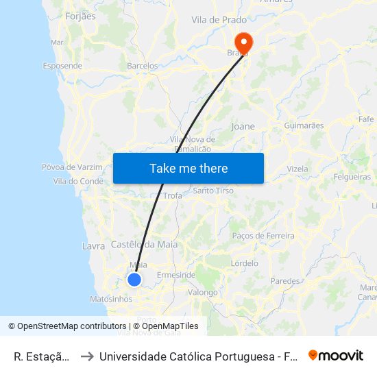 R. Estação Araújo to Universidade Católica Portuguesa - Faculdade de Teologia map