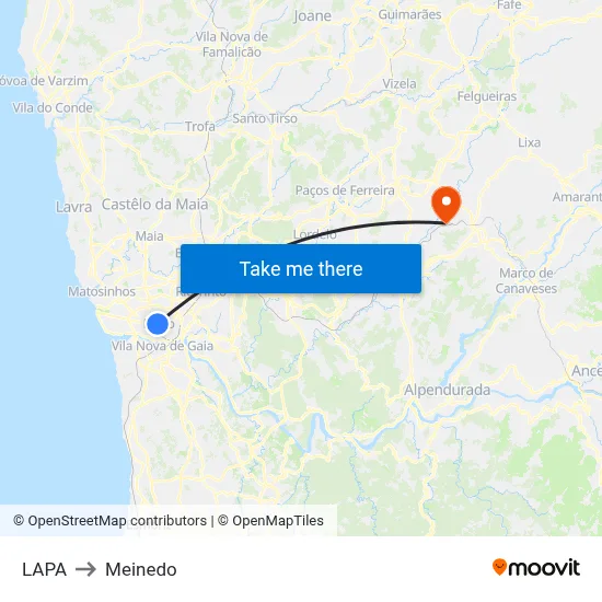 LAPA to Meinedo map