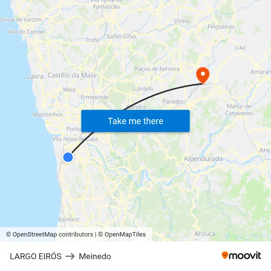 LARGO EIRÓS to Meinedo map