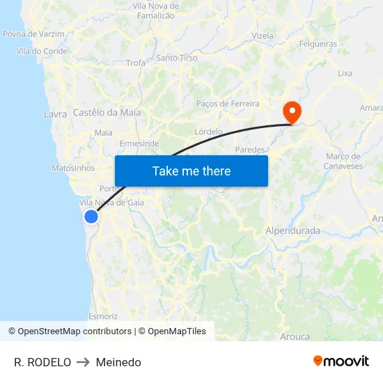 R. RODELO to Meinedo map