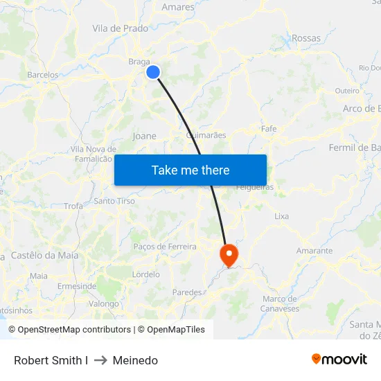 Robert Smith I to Meinedo map