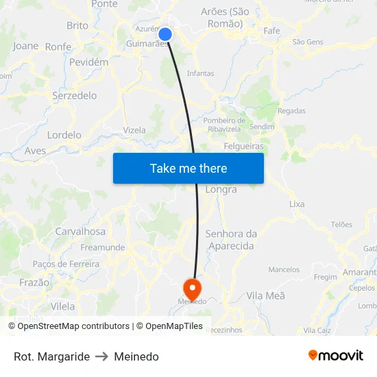 Rot. Margaride to Meinedo map